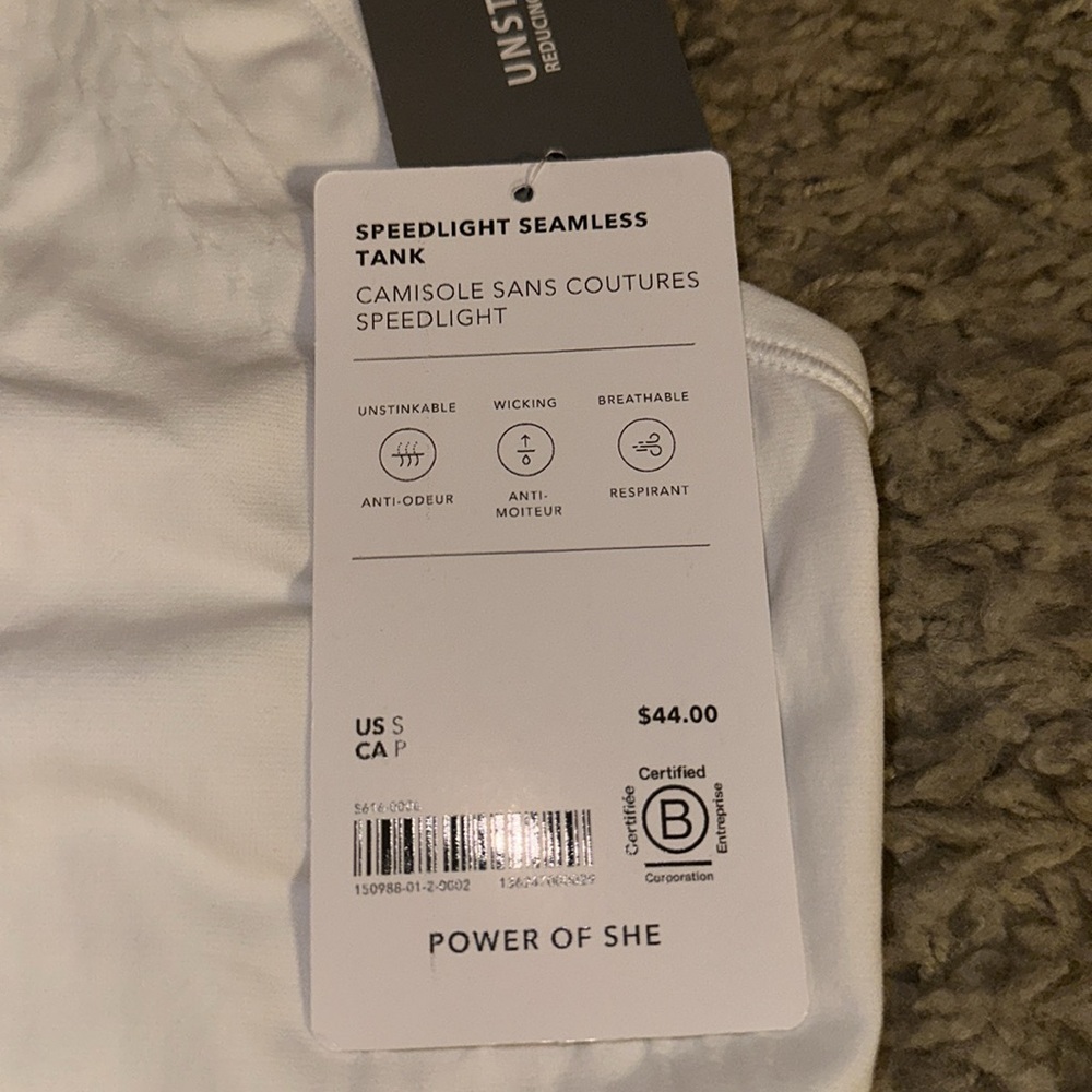 NWT Athleta Speedlight Seamless White Racerback Tank (S) - Picture 4 of 5